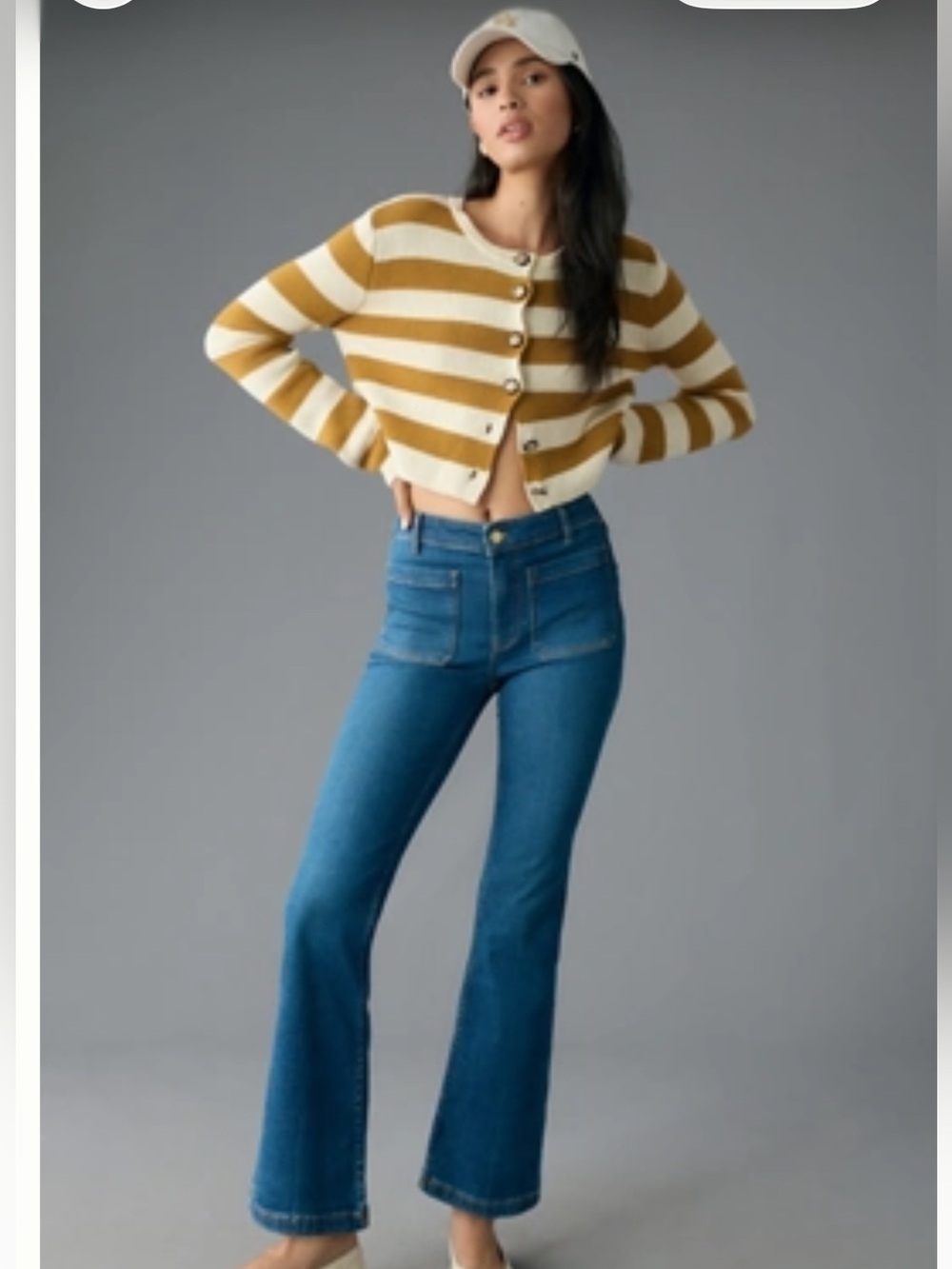THE YAYA PATCH POCKET MID-RISE CROP FLARE JEANS BY PILCRO